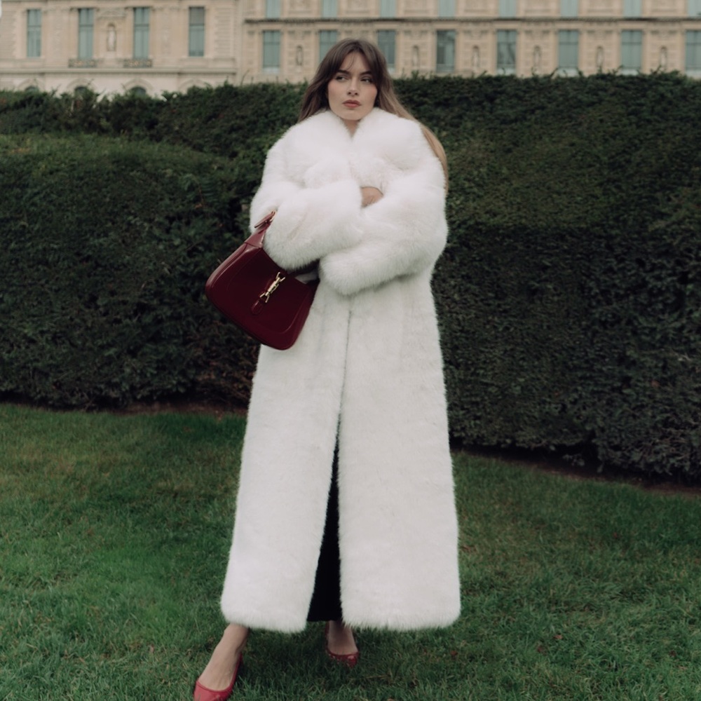 Luxurious Maxi length eco-coat White Teddy Coat. European Brand Lichi. Like New